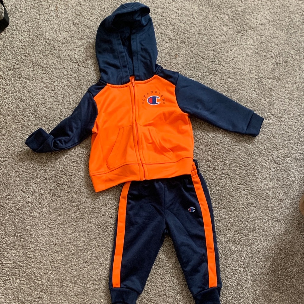 Champion Toddler Orange and Navy Tracksuit